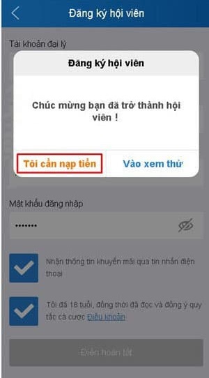 đăng ký kubet hoàn tất