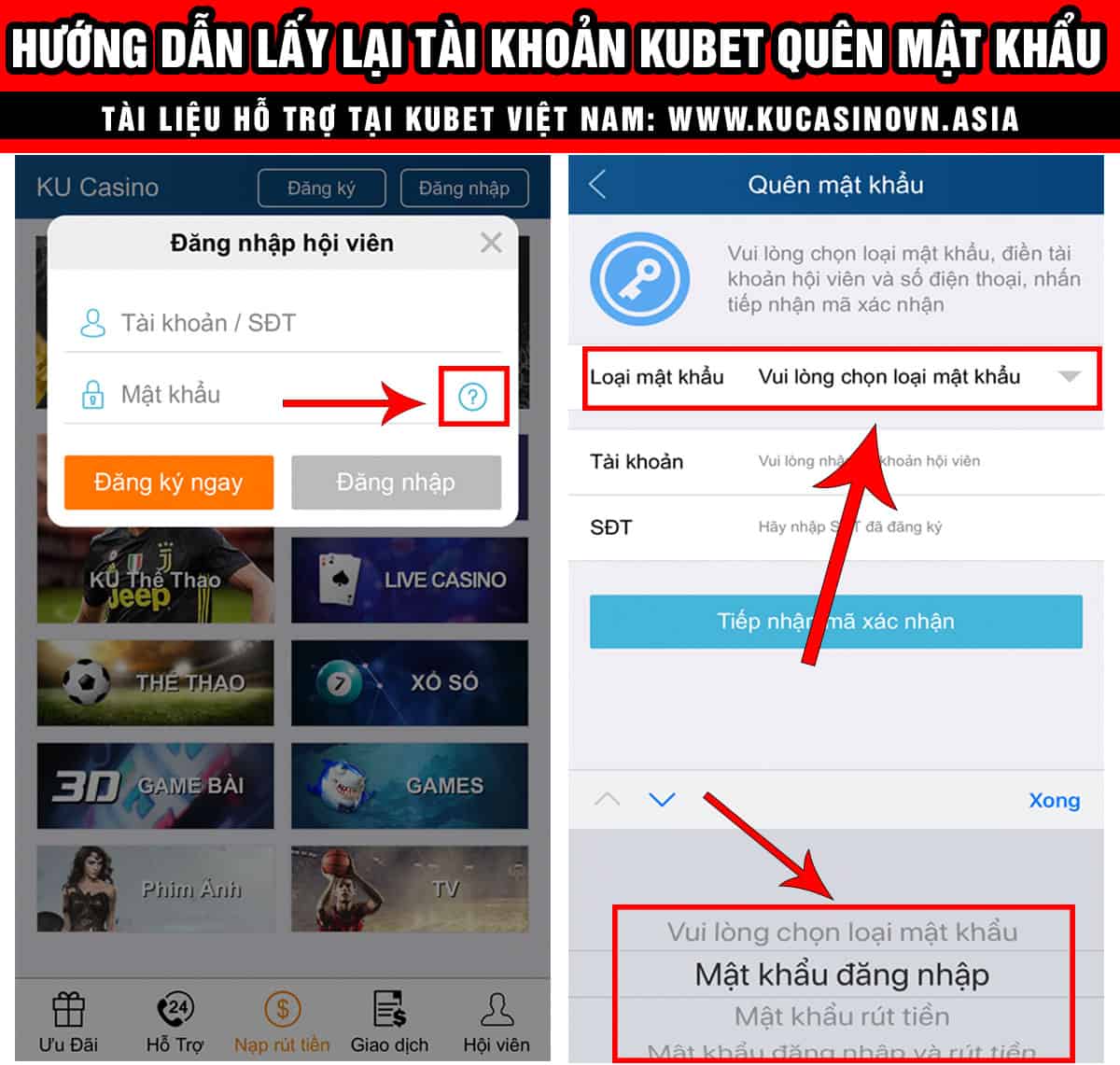 lấy lại mật khẩu kubet, mật khẩu đăng nhập, quên mật khẩu đăng nhập