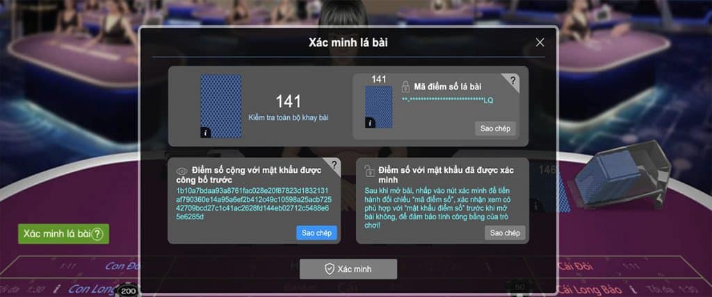 xác minh bài baccarat, blockchain baccarat, quy tắc chơi