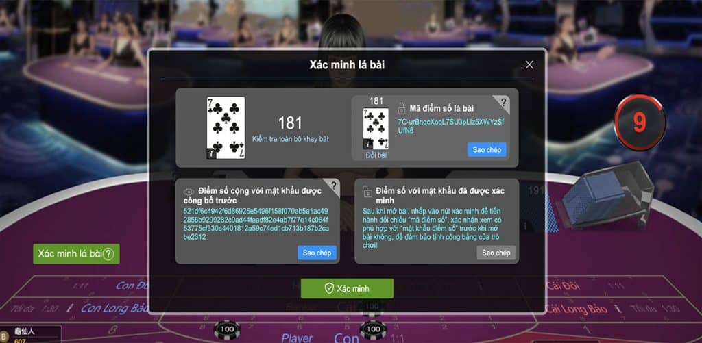 bài baccarat, xác minh lá bài, blockchain baccarat