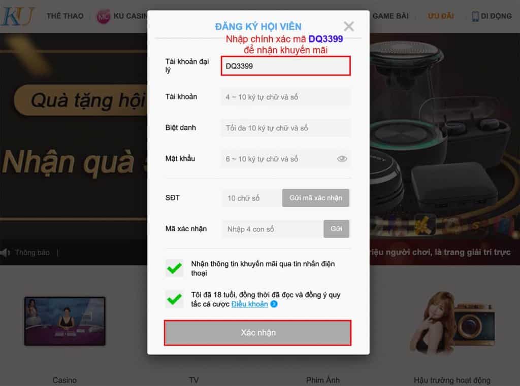 Đăng ký tài khoản kubet