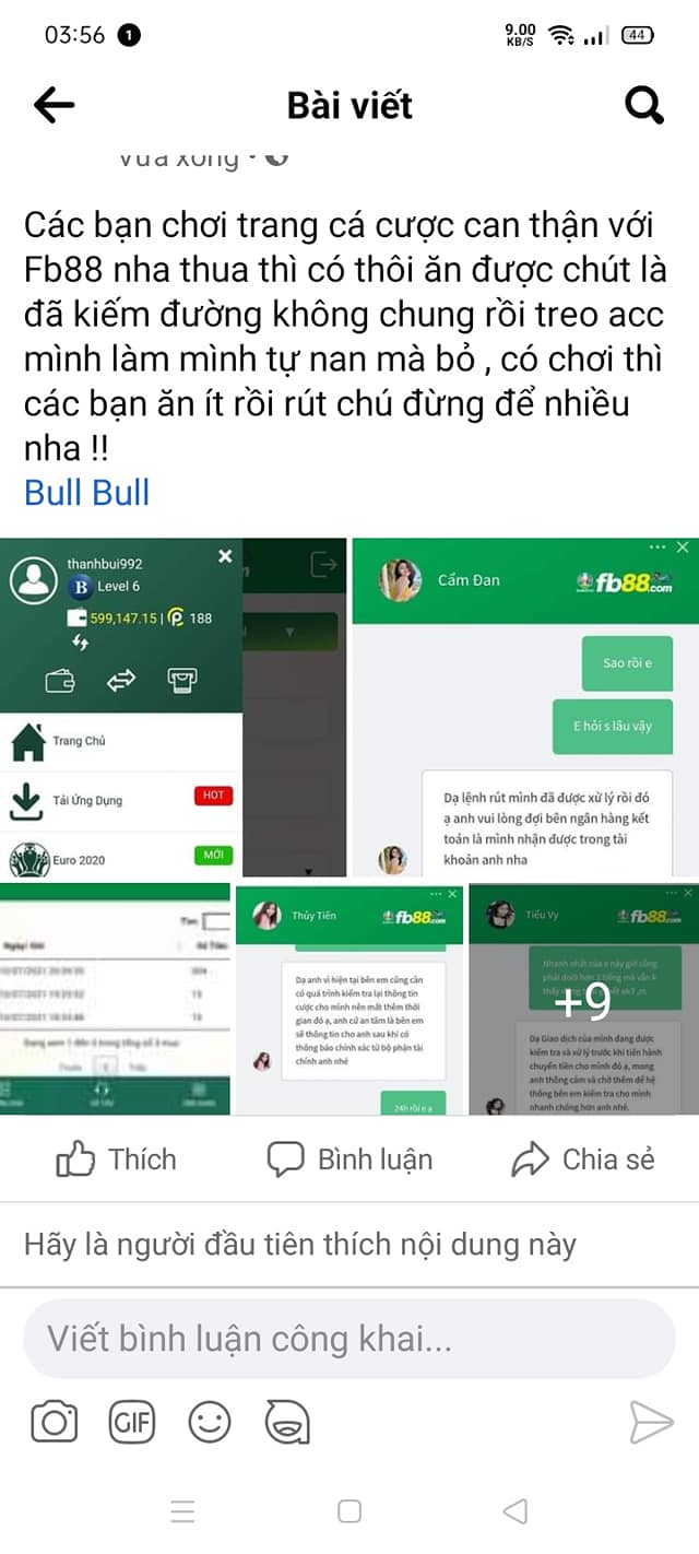 Fb88 và lời cảnh tỉnh khi nạp tiền vào