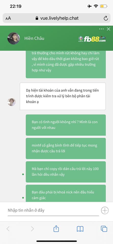 bằng chứng tố cáo fb88 tráo trở chây lỳ không trả tiền