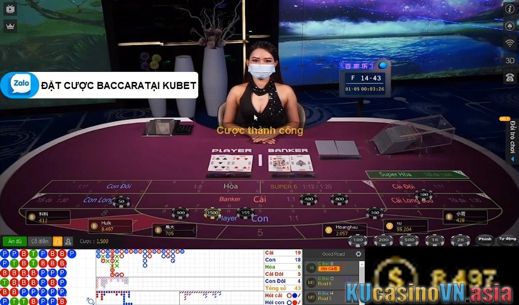 đặt cược baccarat tại sảnh KU