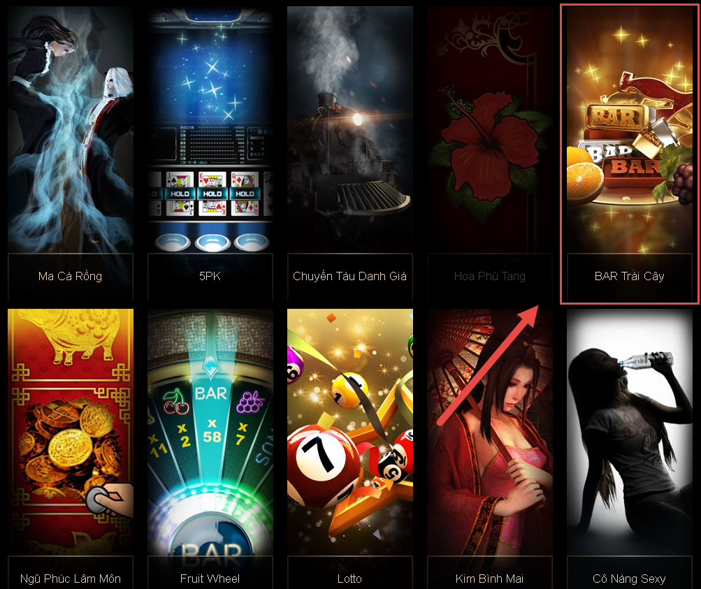 Vào trò chơi thanh trái cây