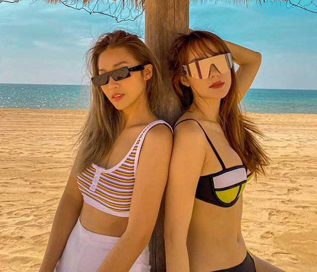 minh hang ca si - Minh Hằng đọ dáng cùng Khả Ngân