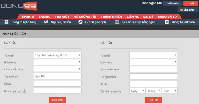 Phương thức gửi tiền