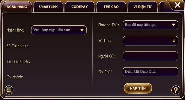 Sunwin.vn nạp tiền vip qua tài khoản ngân hàng