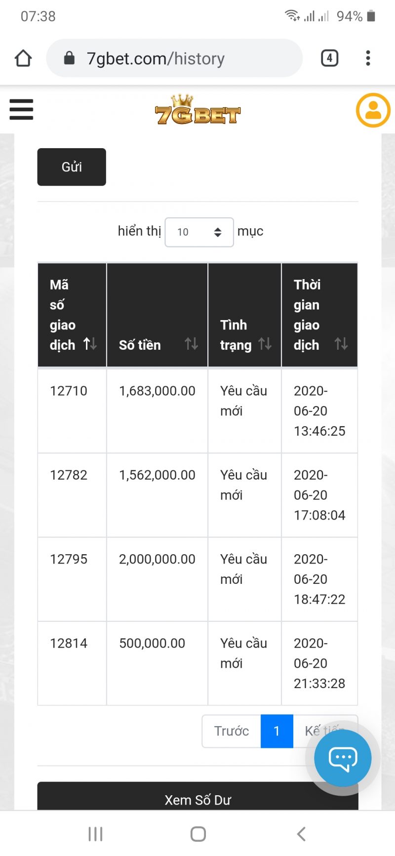 hình ảnh bằng chức 7gbet lừa đảo người tham gia