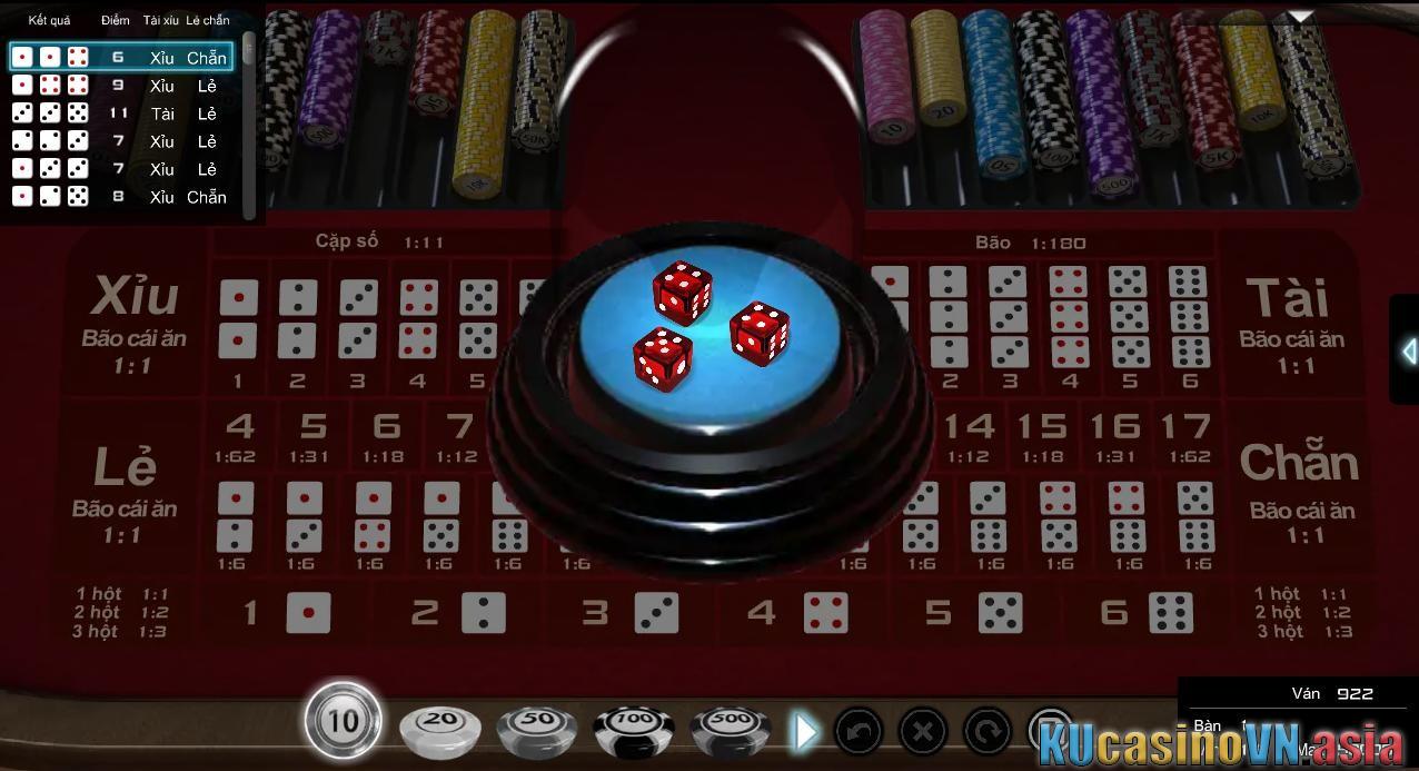 hình trò chơi Tài xỉu 3d tại nhà cái kubet