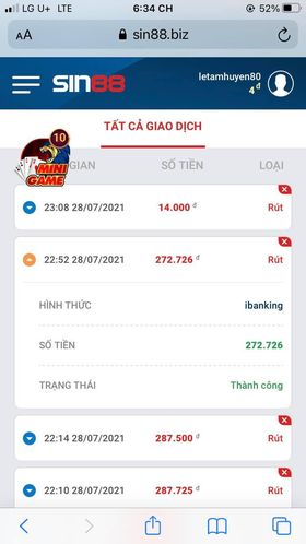 Không cho người chơi rút tiền