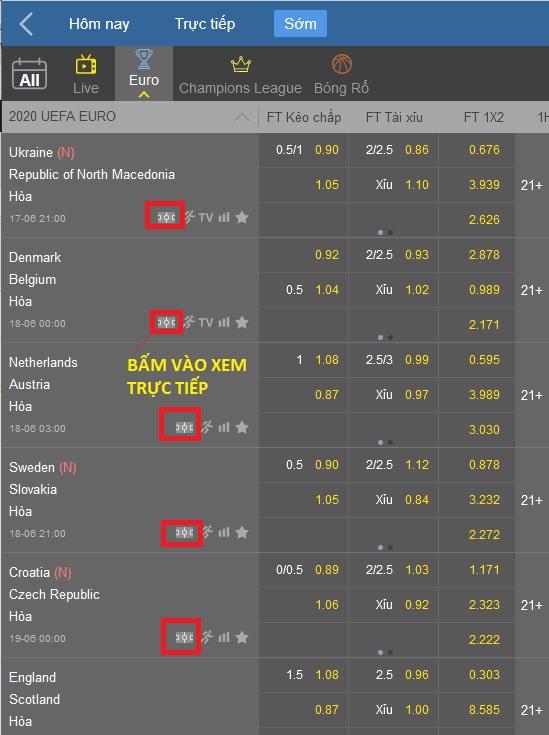 trực tiếp bóng đá trên ku89 tại giao diện cược