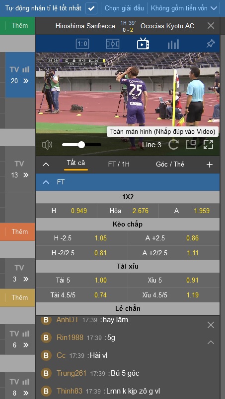 xem tại giao diện cá cược