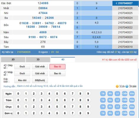 cách chơi 4D trong 18 lô bet kubet