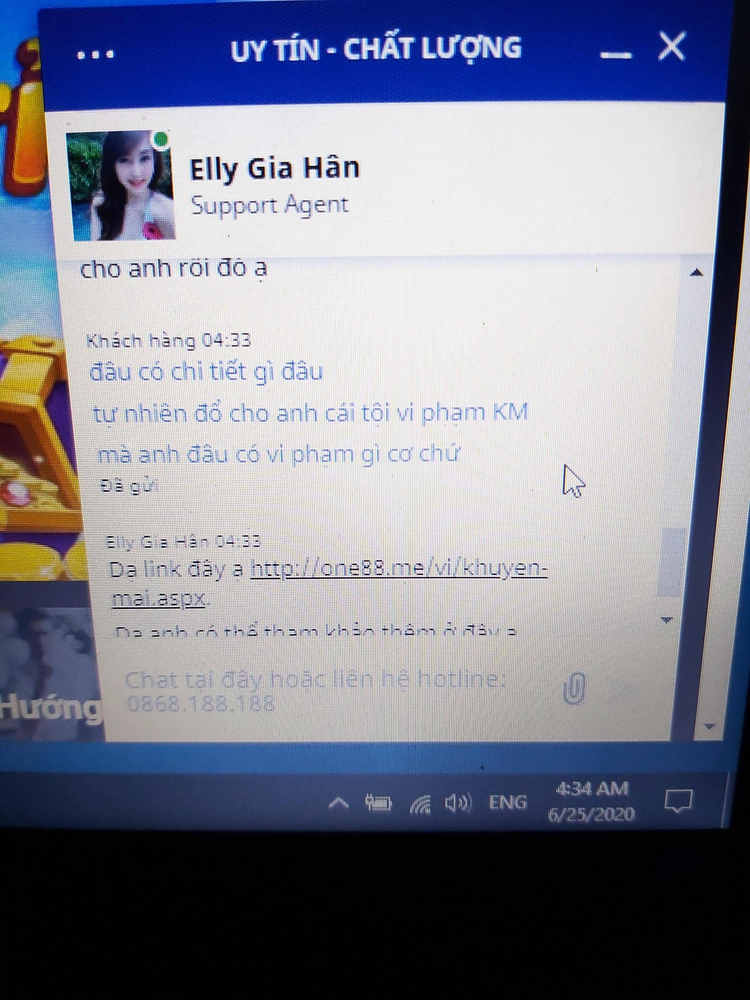 Trò chuyện với nhân viên ONE88 gian lận ảnh 3