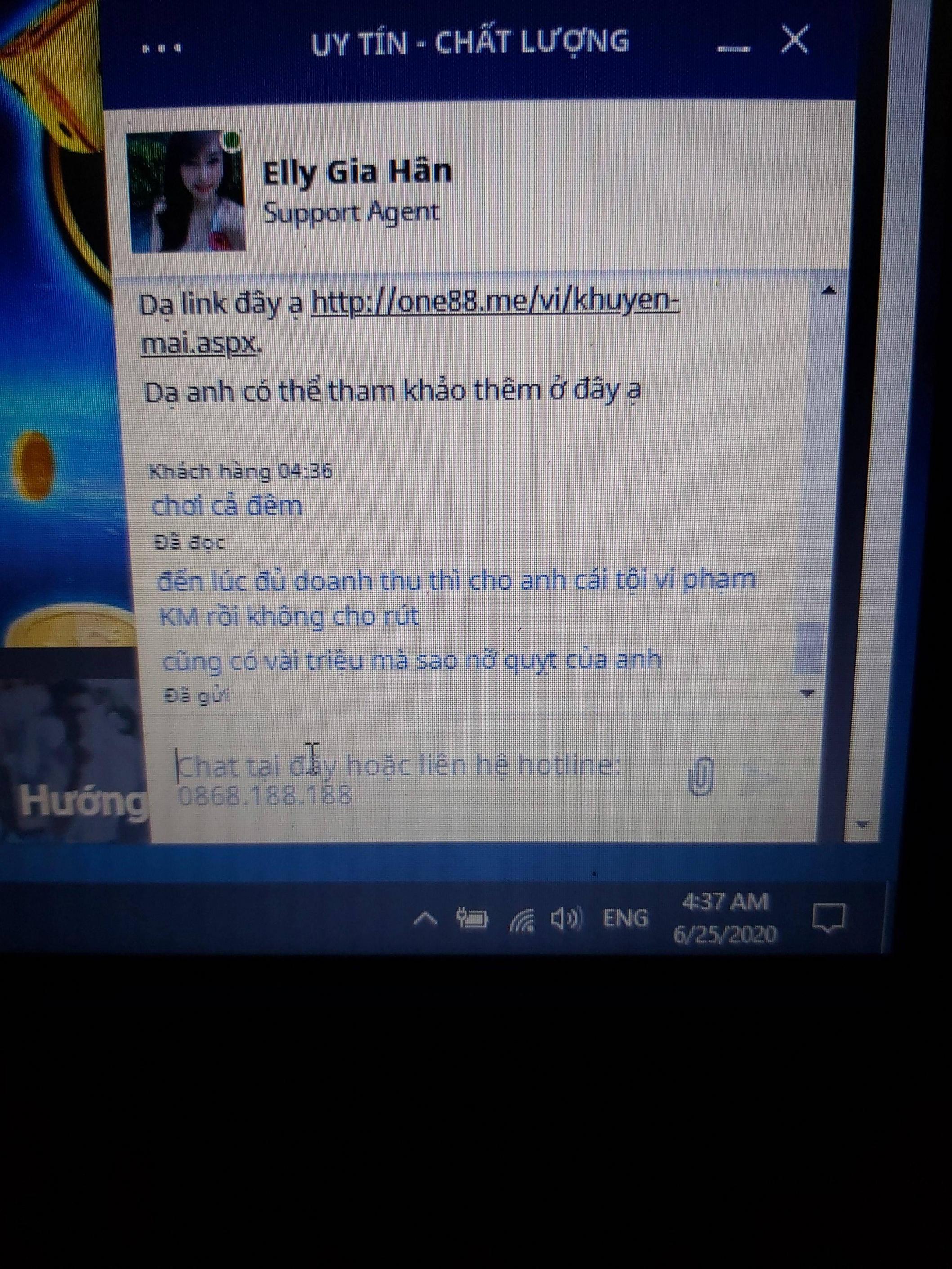 Trò chuyện với nhân viên ONE88 để gian lận ảnh 4