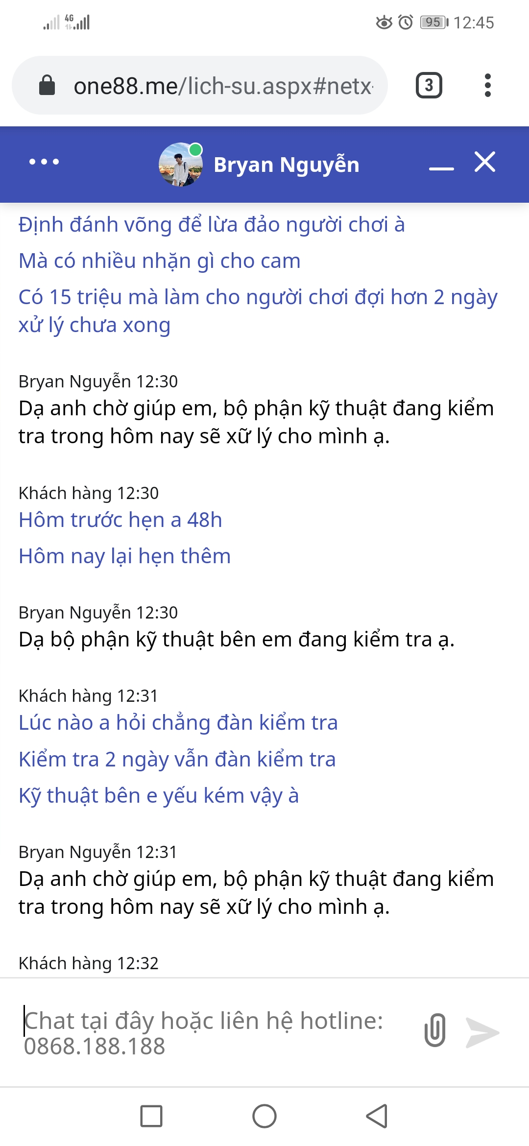 Chứng chỉ hỗ trợ trò chuyện ONE88