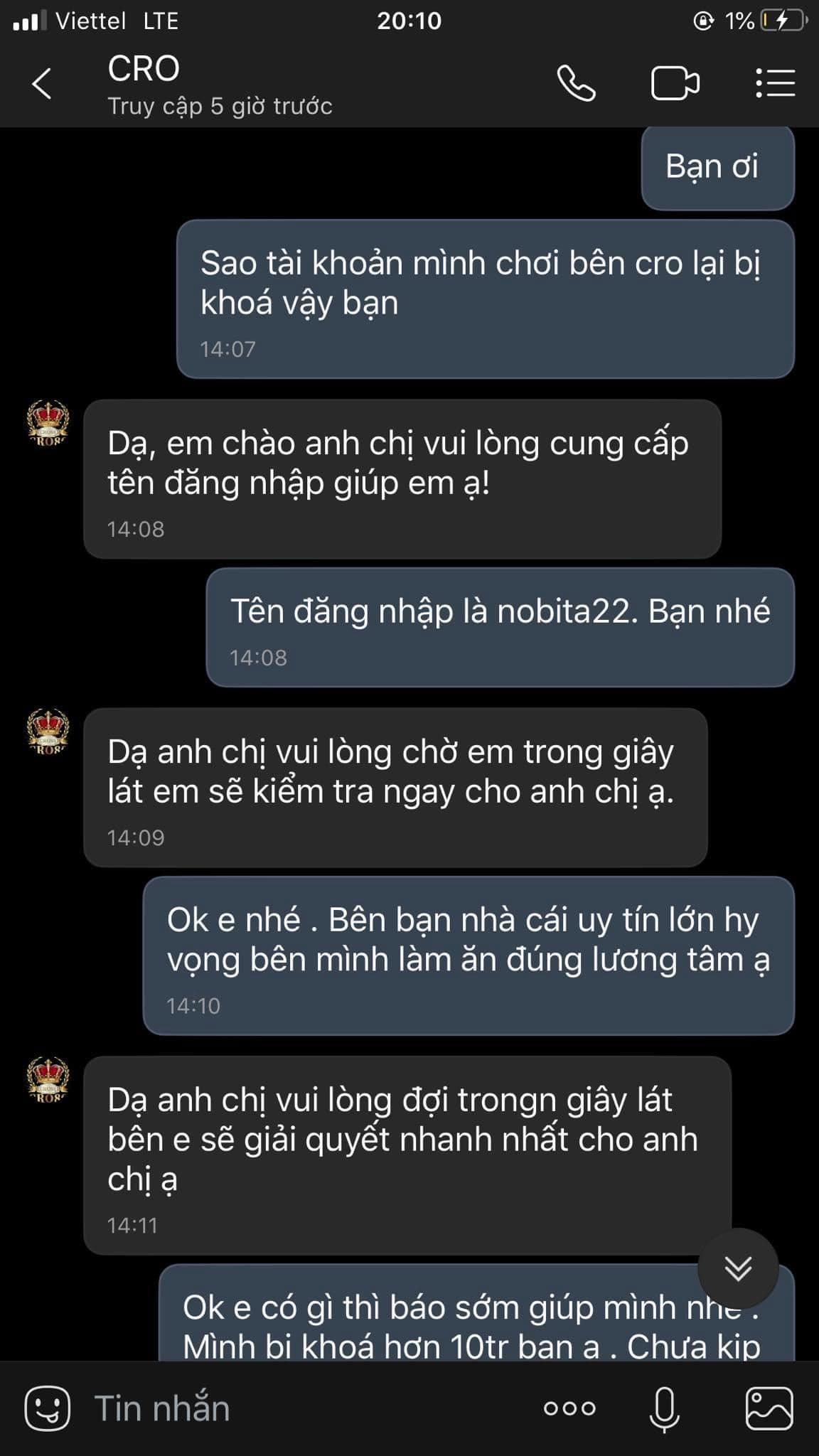 Bằng chứng lừa đảo của Cro88