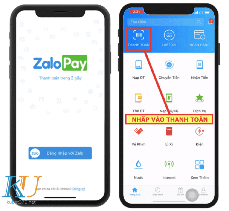 Nạp tiền kubet zalopay