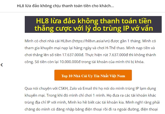 Lừa đảo HL8
