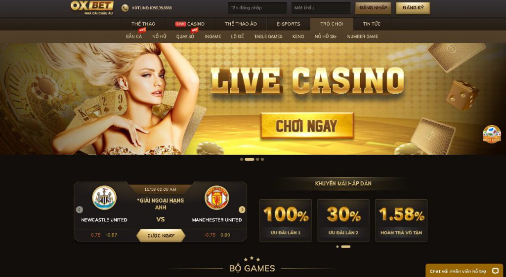 Nhà cái nổi tiếng OXBet