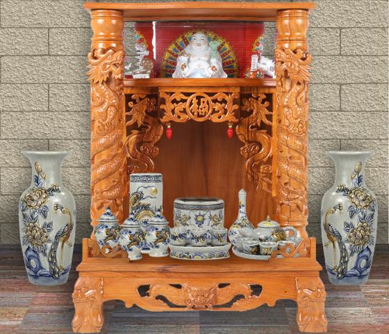Cách đặt tượng phật di lặc trên bàn thờ thần tài giúp phát tài phát lộc 77537403
