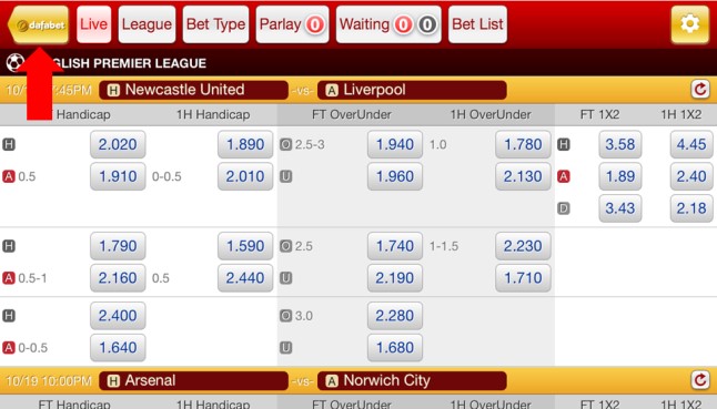 hướng dẫn cá cược di động dafabet