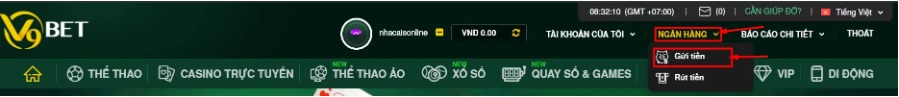 tiền gửi cá cược v9bet