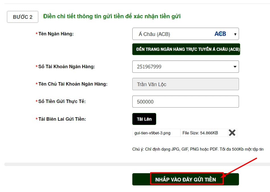 gửi tiền cá cược bóng đá trên v9bet