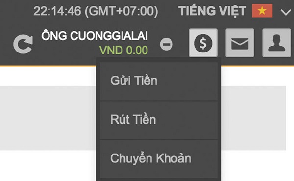 Hướng dẫn gửi tiền tại sòng bài 188bet