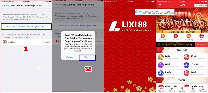  Ứng dụng di động Lixi88