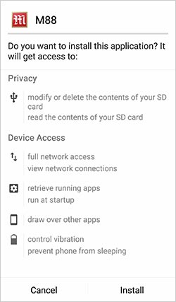 Ứng dụng di động M88
