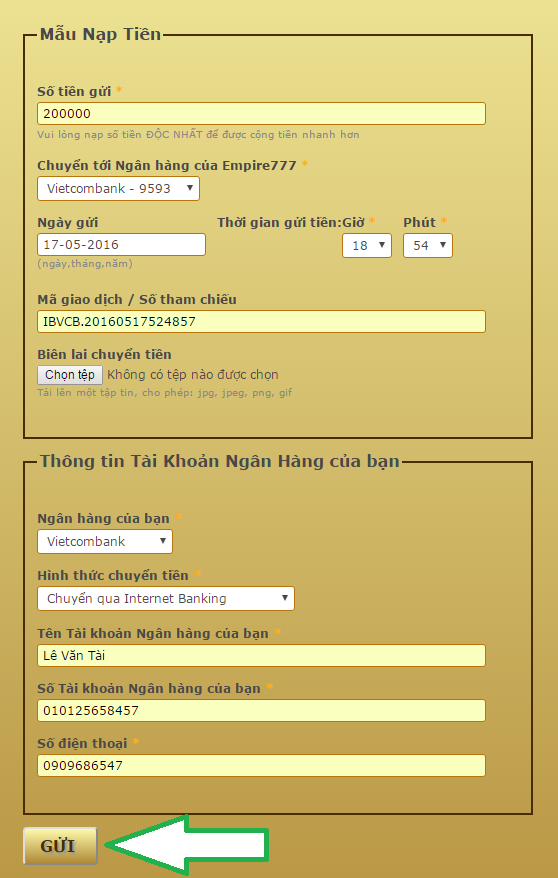 Thông tin tải lại Empire777
