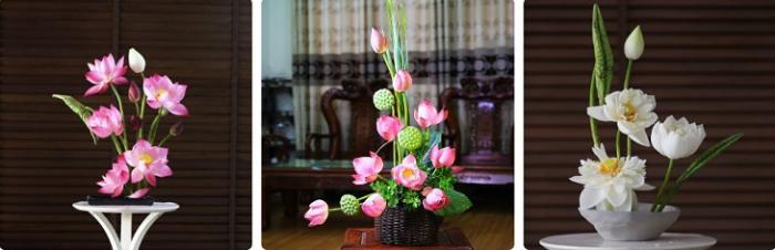 Cách cắm hoa sen trên bàn thờ hợp với phong thủy 