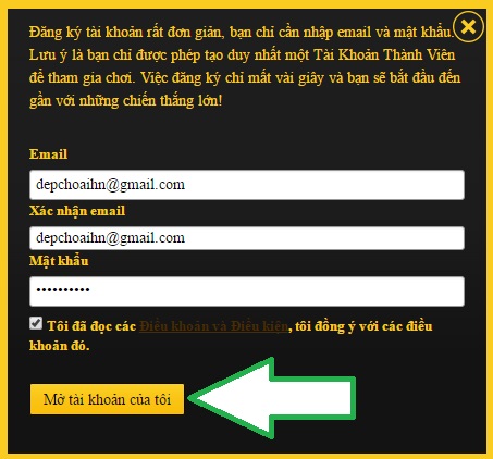 hướng dẫn chi tiết đăng ký Empire777