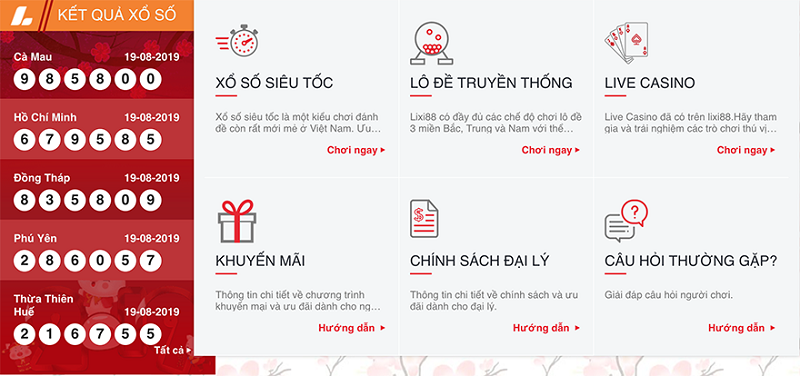 Hình thức chơi loto tại nhà cái lixi88