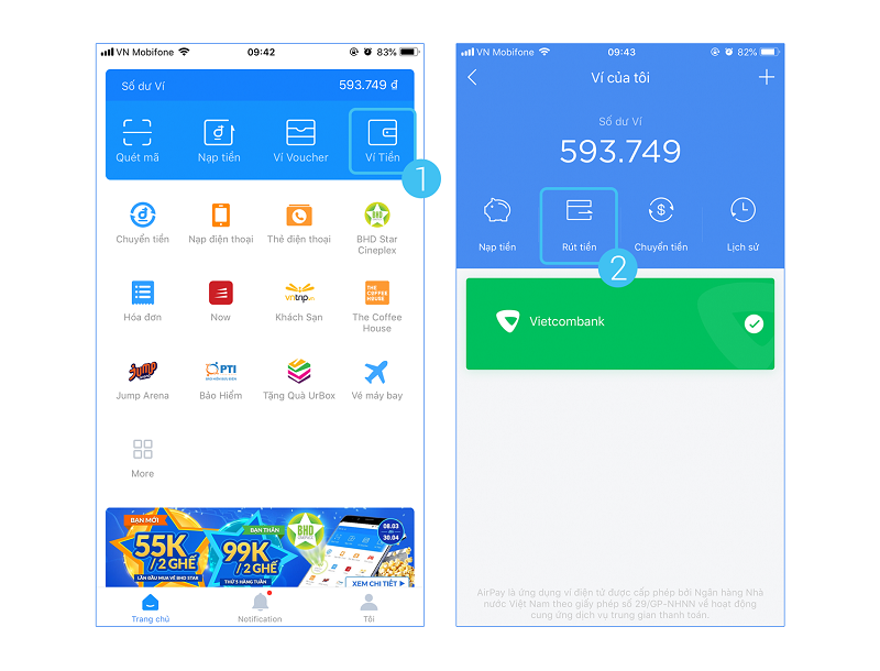 Rút tiền qua chuyển khoản ngân hàng tại 12bet