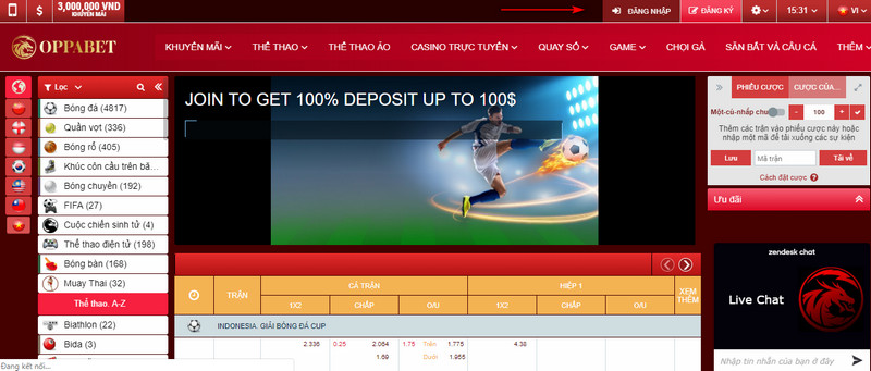 hướng dẫn đăng nhập oppabet
