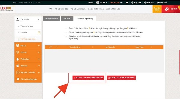 Kết nối ngân hàng với Lixi88