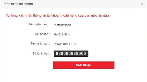 Xác minh tài khoản Lixi88