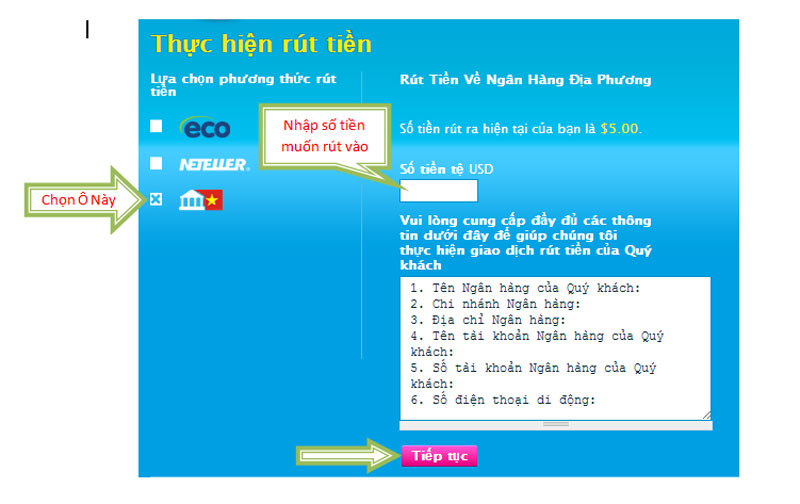 hướng dẫn rút tiền happyluke chi tiết