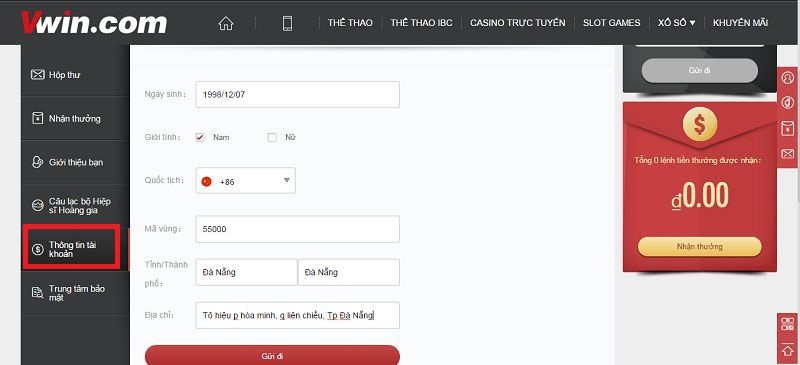 đăng nhập chi tiết vào vwin