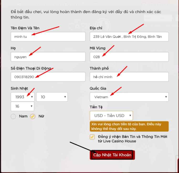 đăng ký một sòng bạc trực tiếp