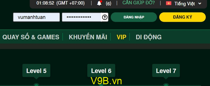 đăng nhập rút tiền v9bet 