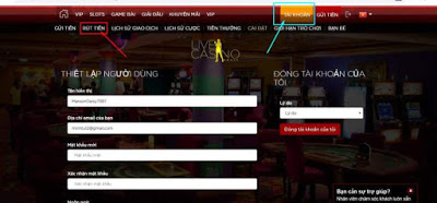 Đăng nhập để rút tiền trong sòng bạc trực tiếp