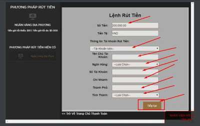hướng dẫn rút tiền từ sòng bạc trực tiếp