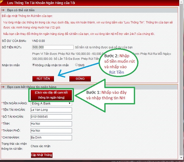 Hướng dẫn rút tiền tại sòng bài 138bet