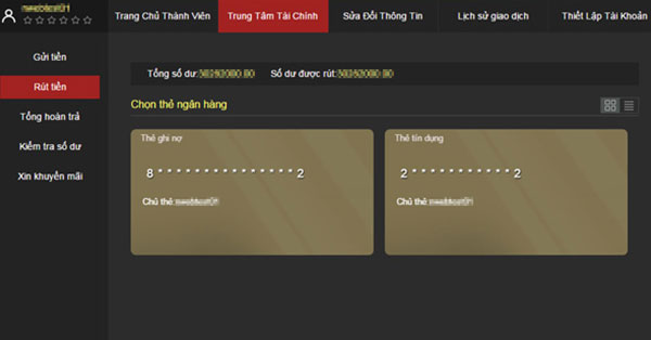 Hướng dẫn rút tiền K8