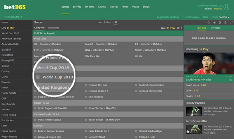 hướng dẫn cá cược bóng đá bet365
