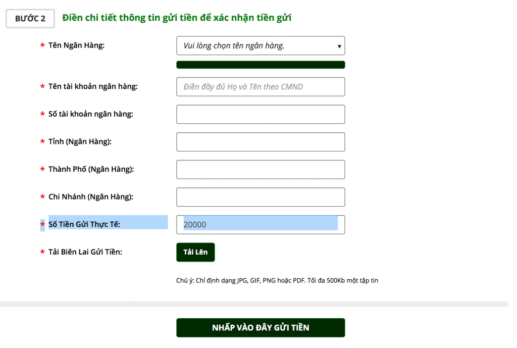 cung cấp thông tin gửi tiền v9bet